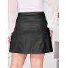 imageMakeMeChic Womens Plus Size Faux Leather Skirt High Waisted Pleather Mini SkirtsBlack a