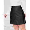 imageMakeMeChic Womens Plus Size Faux Leather Skirt High Waisted Pleather Mini SkirtsBlack a