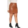 imageMakeMeChic Womens Plus Size Faux Leather Skirt High Waisted Pleather Mini SkirtsBrown
