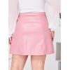 imageMakeMeChic Womens Plus Size Faux Leather Skirt High Waisted Pleather Mini SkirtsPink