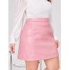 imageMakeMeChic Womens Plus Size Faux Leather Skirt High Waisted Pleather Mini SkirtsPink