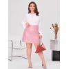 imageMakeMeChic Womens Plus Size Faux Leather Skirt High Waisted Pleather Mini SkirtsPink