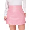 imageMakeMeChic Womens Plus Size Faux Leather Skirt High Waisted Pleather Mini SkirtsPink