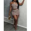imageMakeMeChic Womens 2 Piece Outfits Faux Leather Bandeau Crop Top and Pu Bodycon Mini Skirt Party SetMulticolor