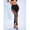 imageMakeMeChic Womens Cut Out Sexy Leggings Criss Cross Skinny Pants Party ClubwearBlack