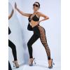 imageMakeMeChic Womens Cut Out Sexy Leggings Criss Cross Skinny Pants Party ClubwearBlack