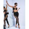 imageMakeMeChic Womens Cut Out Sexy Leggings Criss Cross Skinny Pants Party ClubwearBlack