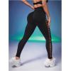 imageMakeMeChic Womens Cut Out Sexy Leggings Criss Cross Skinny Pants Party ClubwearBlack G