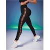 imageMakeMeChic Womens Cut Out Sexy Leggings Criss Cross Skinny Pants Party ClubwearBlack G