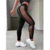 imageMakeMeChic Womens Cut Out Sexy Leggings Criss Cross Skinny Pants Party ClubwearBlack H