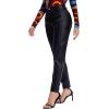 imageMakeMeChic Womens High Waist Pockets Straight Leg Jeans Leather Look PantsBlack D