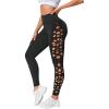 imageMakeMeChic Womens Cut Out Sexy Leggings Criss Cross Skinny Pants Party ClubwearBlack F