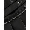 imageMakeMeChic Womens PU Leather Y2K Skirts Low Waisted Buckle Belted Pleated Mini Skater SkirtsBlack