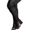 imageMakeMeChic Womens Plus Size Faux Leather Leggings High Waist Split Stretch Skinny PantsBlack