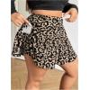 imageMakeMeChic Womens Plus Size PU Faux Leather Skirt A Line Flared Mini Skater Skirts SkortsMulticolor