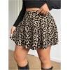 imageMakeMeChic Womens Plus Size PU Faux Leather Skirt A Line Flared Mini Skater Skirts SkortsMulticolor