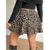 imageMakeMeChic Womens Plus Size PU Faux Leather Skirt A Line Flared Mini Skater Skirts SkortsMulticolor