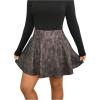 imageMakeMeChic Womens Plus Size PU Faux Leather Skirt A Line Flared Mini Skater Skirts SkortsCoffee Brown