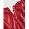 imageMakeMeChic Womens Corset Tube Tops Faux PU Leather Going Out Strapless Sleeveless Bandeau Bustier Crop TopsRed