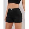 imageMakeMeChic Womens Faux Leather High Waist Stretchy Shorts Skinny Bodycon BottomBlack B