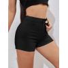 imageMakeMeChic Womens Faux Leather High Waist Stretchy Shorts Skinny Bodycon BottomBlack B