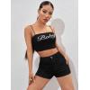 imageMakeMeChic Womens Faux Leather High Waist Stretchy Shorts Skinny Bodycon BottomBlack B