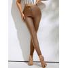 imageMakeMeChic Womens Faux Leather Stretch Skinny Pants High Waisted Double Button PU Leather Leggings PantsBrown