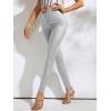 imageMakeMeChic Womens Faux Leather Stretch Skinny Pants High Waisted Double Button PU Leather Leggings PantsSilver