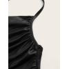 imageMakeMeChic Womens Faux Leather Top Criss Cross Ruched PU Leather Cami Tank Top VestBlack