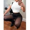 imageMakeMeChic Womens Mock Neck Short Sleeve PU Leather Y2K Tee Shirts Party Crop TopsWhite
