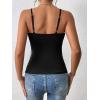 imageMakeMeChic Womens PU Faux Leather Tops Ruched V Neck Tank Top Wrap Camisole Slim Fit Casual Shirt Cami TopsBlack B