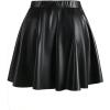 imageMakeMeChic Womens Plus Size Pleated Leather Mini Skirt High Waist A Line Skater PU Leather Short SkirtBlack