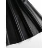imageMakeMeChic Womens Plus Size Pleated Leather Mini Skirt High Waist A Line Skater PU Leather Short SkirtBlack