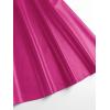 imageMakeMeChic Womens Plus Size Pleated Leather Mini Skirt High Waist A Line Skater PU Leather Short SkirtHot Pink