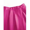 imageMakeMeChic Womens Plus Size Pleated Leather Mini Skirt High Waist A Line Skater PU Leather Short SkirtHot Pink