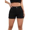 imageMakeMeChic Womens Faux Leather High Waist Stretchy Shorts Skinny Bodycon BottomBlack B