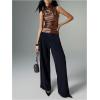 imageMakeMeChic Womens PU Leather Mock Neck Ruched Tank Top Sleeveless Slim Fit Shirt TopsChocolate Brown