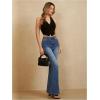 imageMakeMeChic Womens Button Front Halter Crop Tops Tie Back Fitted Vest Top Suit Vest WaistcoatBlack