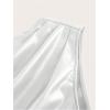 imageMakeMeChic Womens Faux Leather One Shoulder Sleeveless Y2k Tank Top Asymmetrical Ruched TopsSilver
