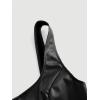 imageMakeMeChic Womens Faux Leather Top Sleeveless Lace Up PU Leather Crop Tank Top VestBlack