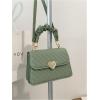 imageMakeMeChic Womens Heart Top Handle PU Leather Flap Bags Square Handbag Crossbody BagsMint Green