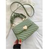 imageMakeMeChic Womens Heart Top Handle PU Leather Flap Bags Square Handbag Crossbody BagsMint Green