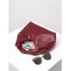 imageMakeMeChic Womens PU Leather Ruched Satchel Handbags Top Handle Mini Purse Dumpling BagBurgundy
