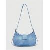 imageMakeMeChic Womens PU Leather Shoulder Handbags Zipper Top Handle Buckle Y2K Square BagsBlue