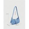 imageMakeMeChic Womens PU Leather Shoulder Handbags Zipper Top Handle Buckle Y2K Square BagsBlue