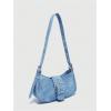 imageMakeMeChic Womens PU Leather Shoulder Handbags Zipper Top Handle Buckle Y2K Square BagsBlue