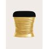 imageMakeMeChic Womens PU Leather Tops Summer Tube Top Ruched Sleeveless Slim Fit Strapless ShirtsGold