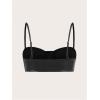 imageMakeMeChic Womens Y2K PU Leather Tops Spaghetti Strap Camisole Zipper Sleeveless Crop TopBlack
