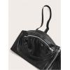 imageMakeMeChic Womens Y2K PU Leather Tops Spaghetti Strap Camisole Zipper Sleeveless Crop TopBlack