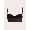 imageMakeMeChic Womens Y2K PU Leather Tops Spaghetti Strap Camisole Zipper Sleeveless Crop TopBrown